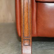 Vintage leather canapé in Art Nouveau style