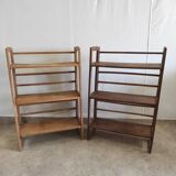 Foldable and stackable wooden shelves