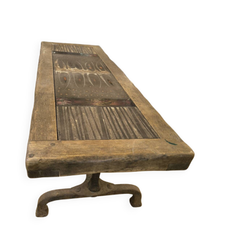 Table basse brutaliste par max & dominique picard 1950