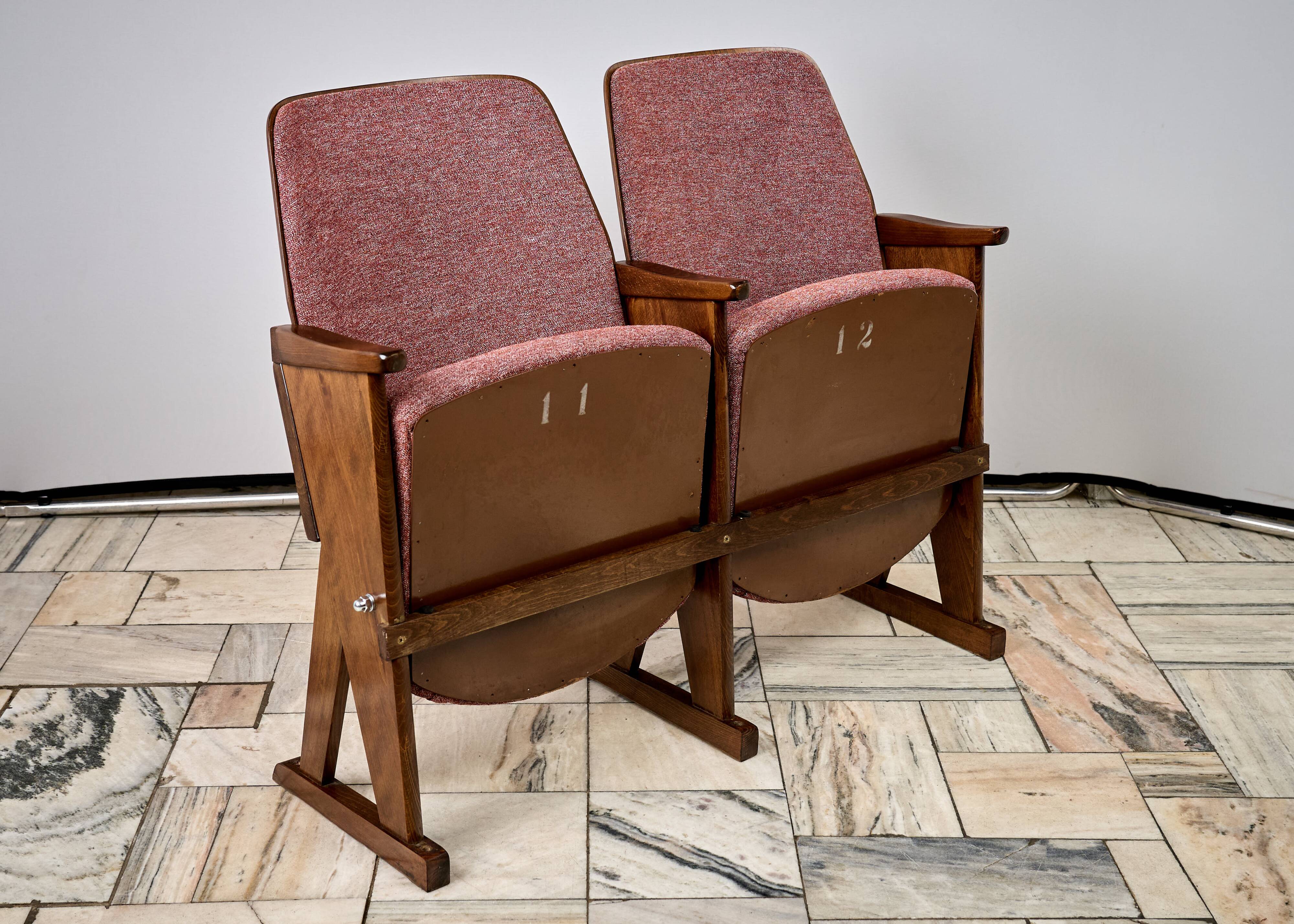 Vintage Red Folding Cinema Chairs, 1970s Czechoslovakia