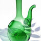 Refrigerant decanter with vintage green glass ice cube reserve