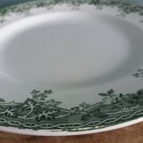 Saint Amand ironstone flat plate with summer green decor