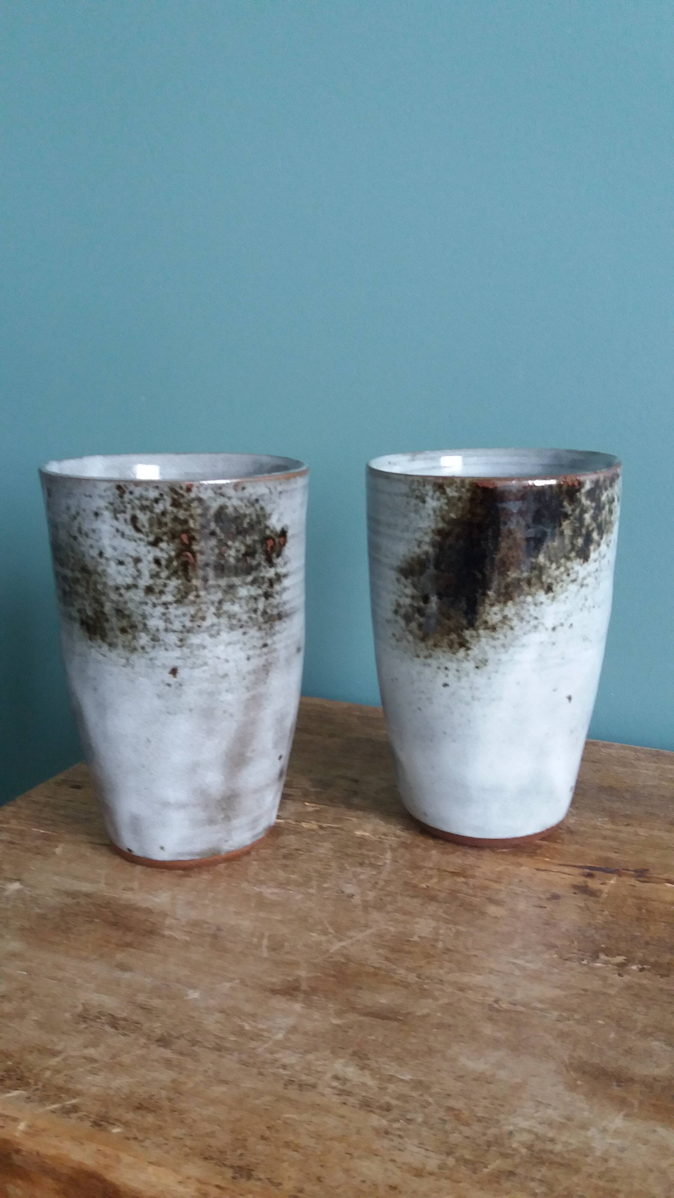 Mugs, cups, vases signed Atch, Chantal and Thierry Robert, 1970s.