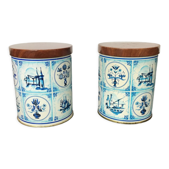 Set of 2 Van Melle Rotterdam metal cookie tins