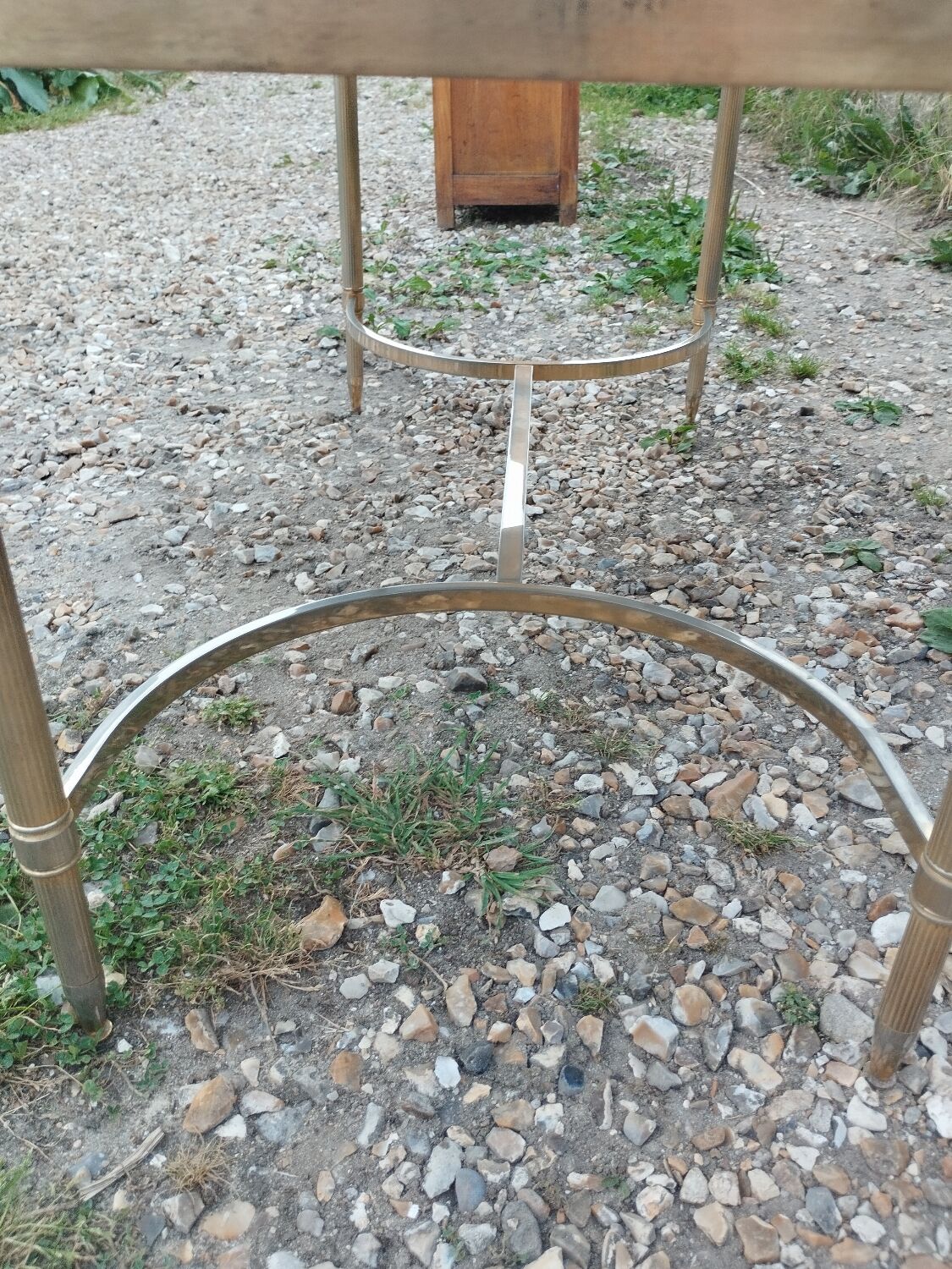 Antique vintage coffee table with marble top