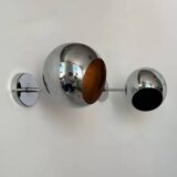 Pair of adjustable wall lights, chromed metal, France 1970