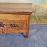 Louis XV low chest of drawers in solid cherry wood