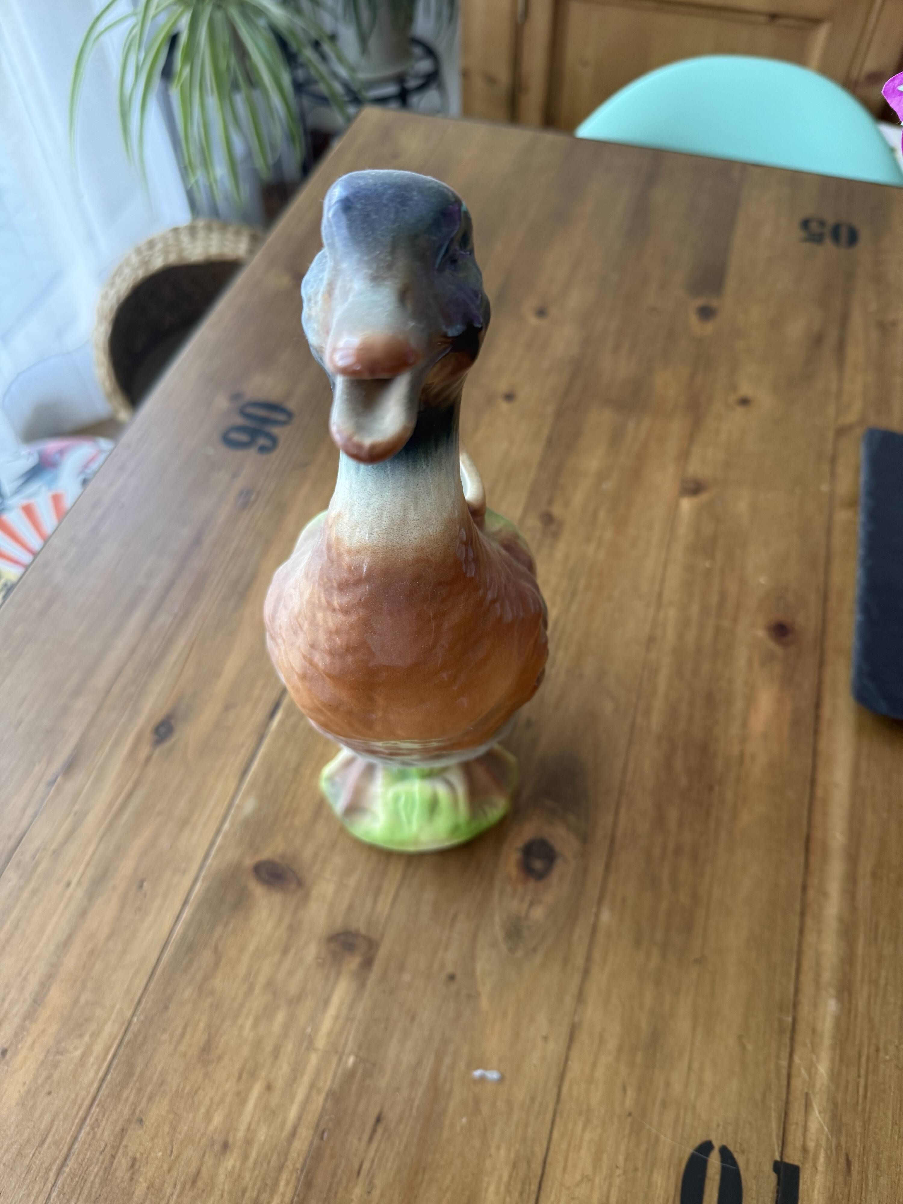 Pichet canard en barbotine