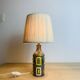 50s ceramic lamp, wool lampshade
