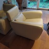 Pair of leather armchairs Ligne Roset tichka didier gomez