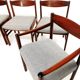 Set of 6 newly upholstered Mcintosh grey herringbone rosewood dining chairs