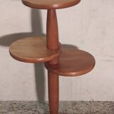 Art Deco pedestal table in varnished solid wood - 1940s