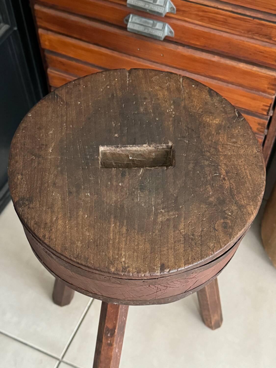 Old brutalist stool