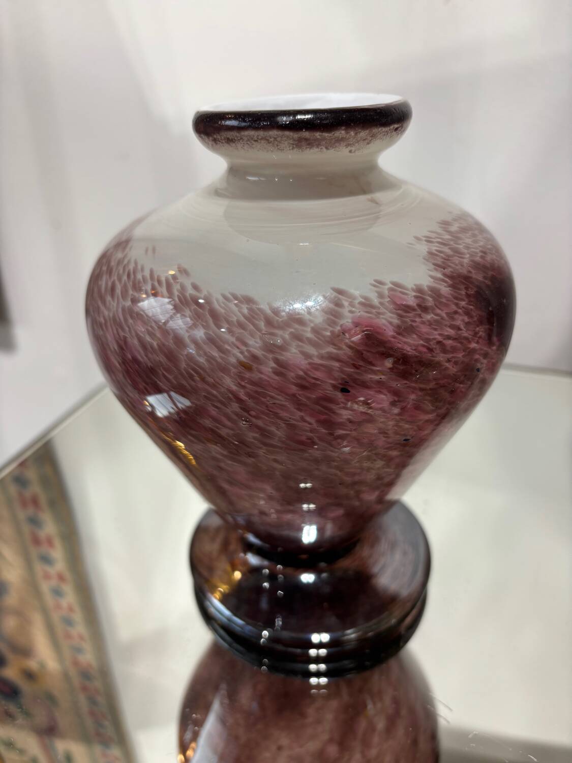 Blown glass round vase, signed Jean-Claude Novaro.