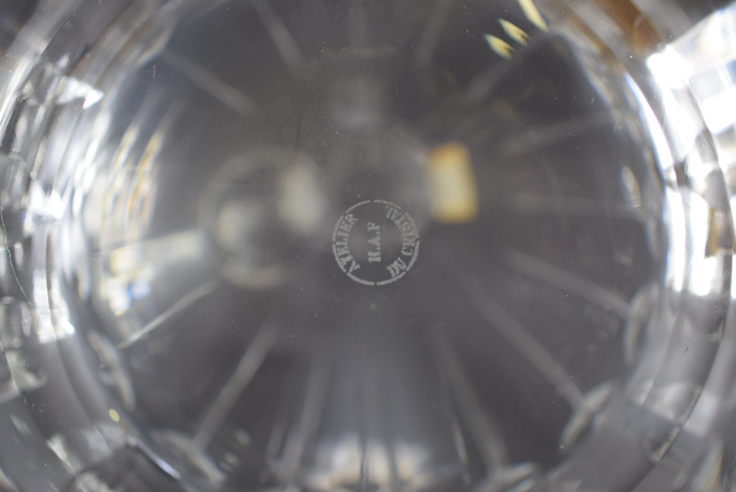 Service of 6 wine glasses and crystal carafe crystal workshop