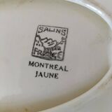 Salins shuttle dish – “Montreal” yellow & black decor – 1950s
