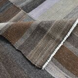 7x9 Gray & Teal Green Handmade Kilim Rug, 224x264Cm