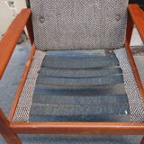 Scandinavian armchair in teak and fabric of the 60s