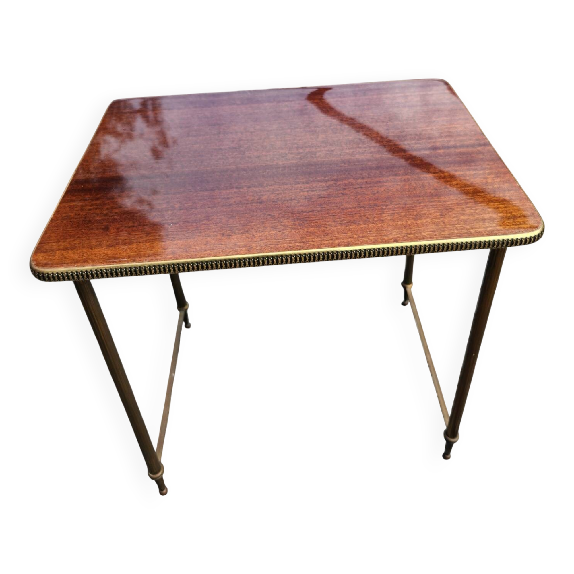 Formica and brass coffee table