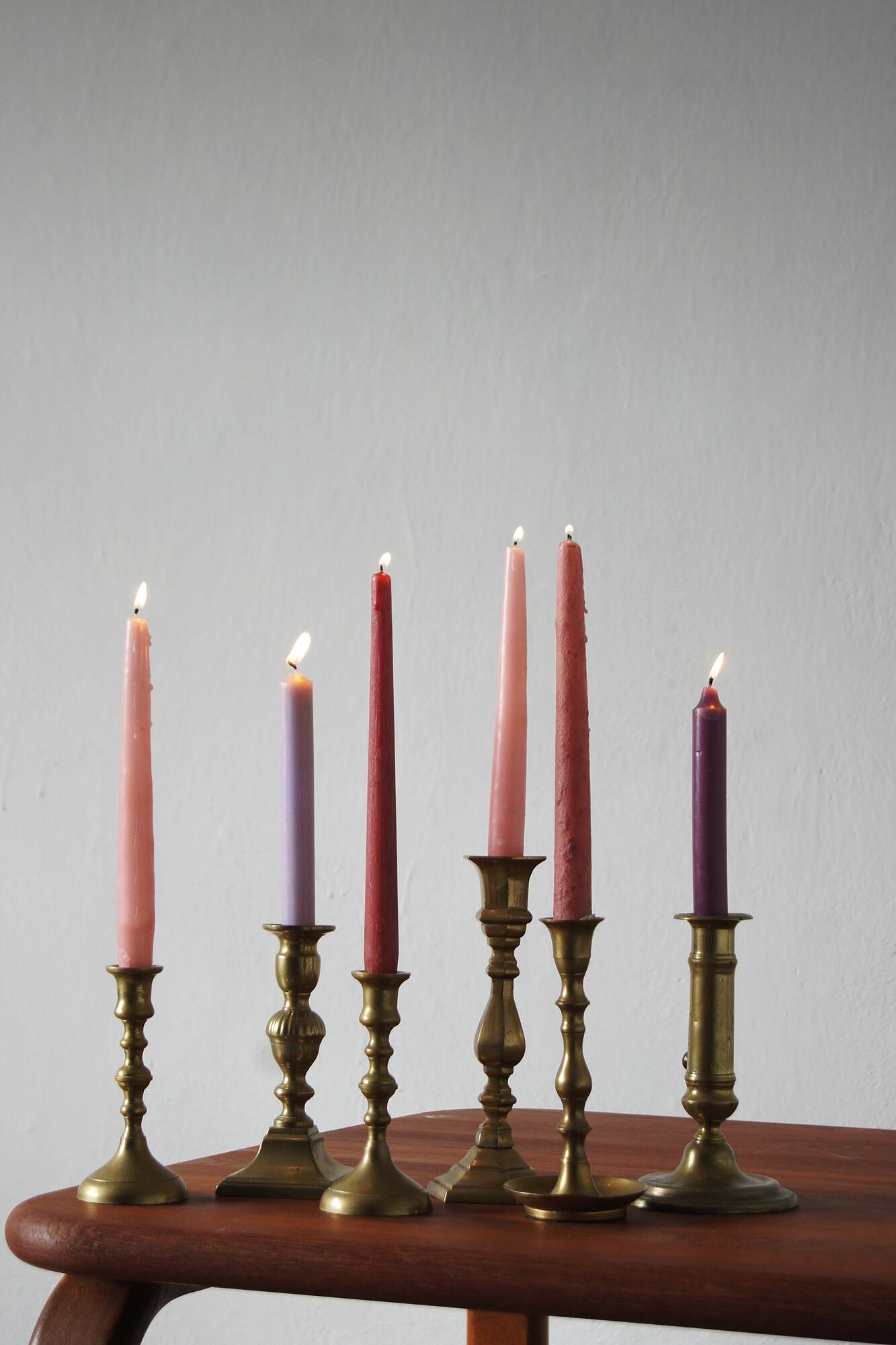 Vintage Brass Candlesticks, 1960s, Set of 6