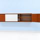 A.R.P. – Wall-mounted furniture in teak and opaline glass, 1950s