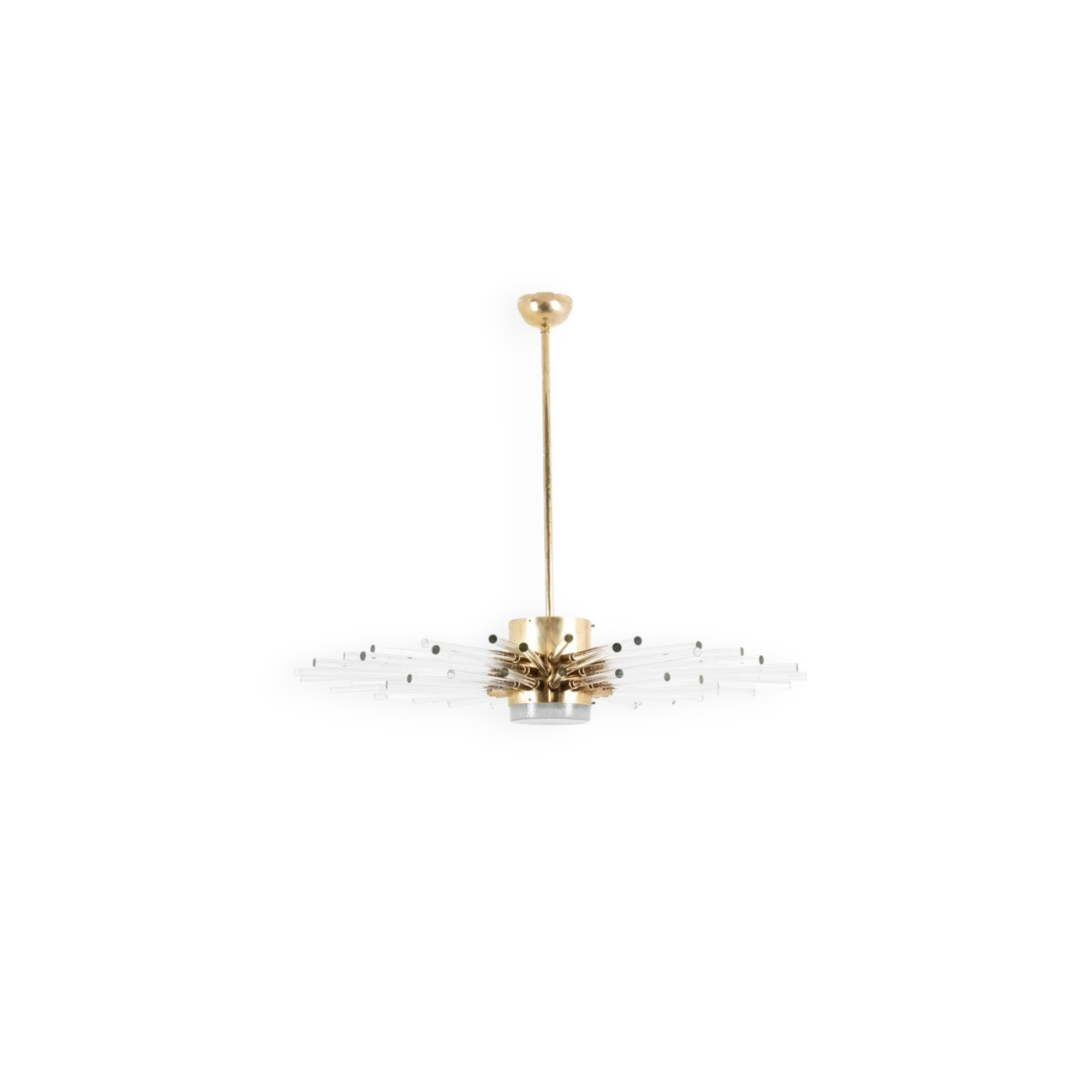 Radiant glass tube chandelier. Contemporary design.