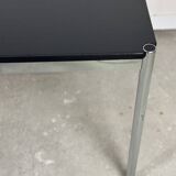 USM Haller T59 table in black laminate and chrome steel