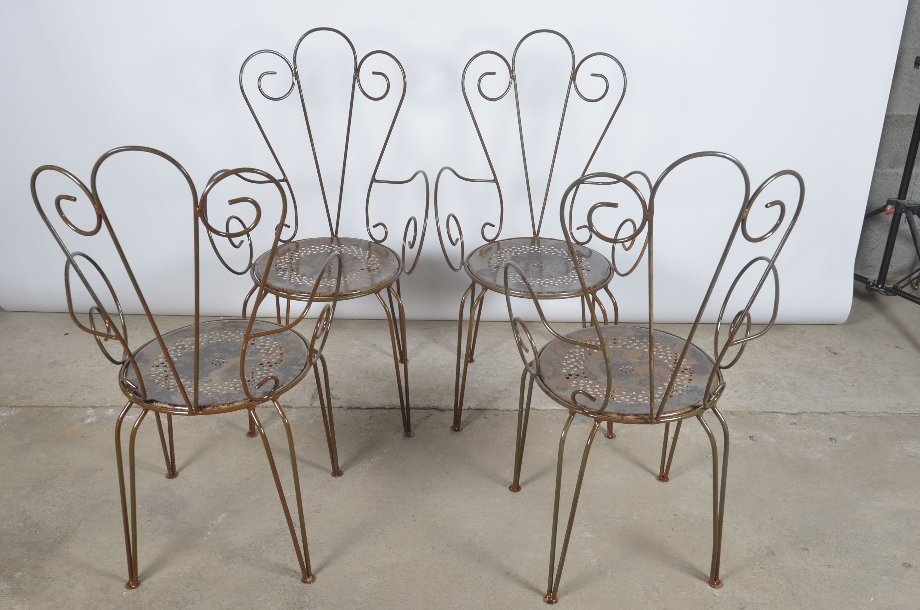 Chaises de jardin en fer forgé