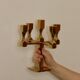 Five-arm Swedish brass candelabra by Gusum circa 1990