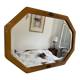 Miroir vintage 1930  biseauté octogonal bois stuc - 66 x 45 cm