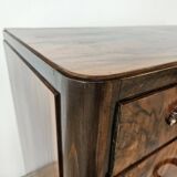 Art Decò chest of drawers from the 1940s in mahogany and briar