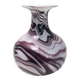 Beau vase en opaline parme et blanc