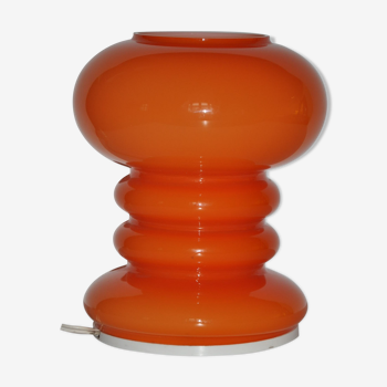 Orange glass table lamp, 1970