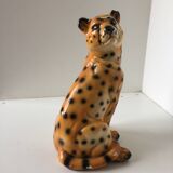 Vintage Leopard plaster statue
