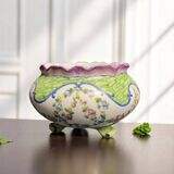 Sèvres, 20th century porcelain tripod planter with floral decoration