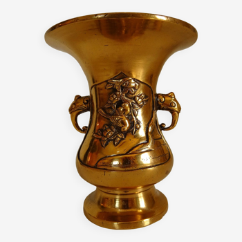 Japanese Meiji vase in gilded bronze, 19th century