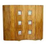 Bamboo wardrobe with illustrations, Italy, 1950