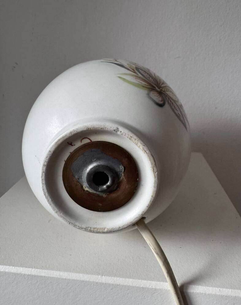 Lars Thorén RÖRSTRAND lampfoot, ceramic, handpainted, "wildflowers" floral
