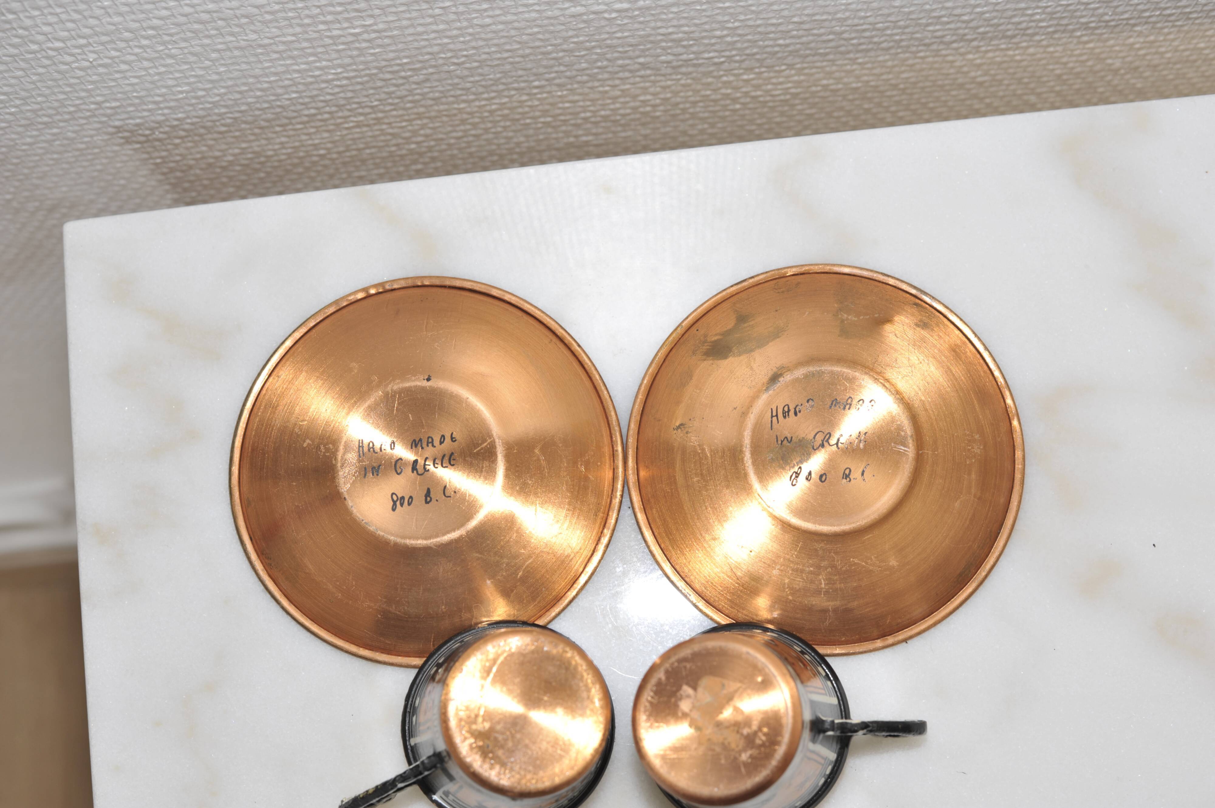 2 Greek espresso cups