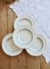 4 vintage ivory earthenware deep plates – double blue borders