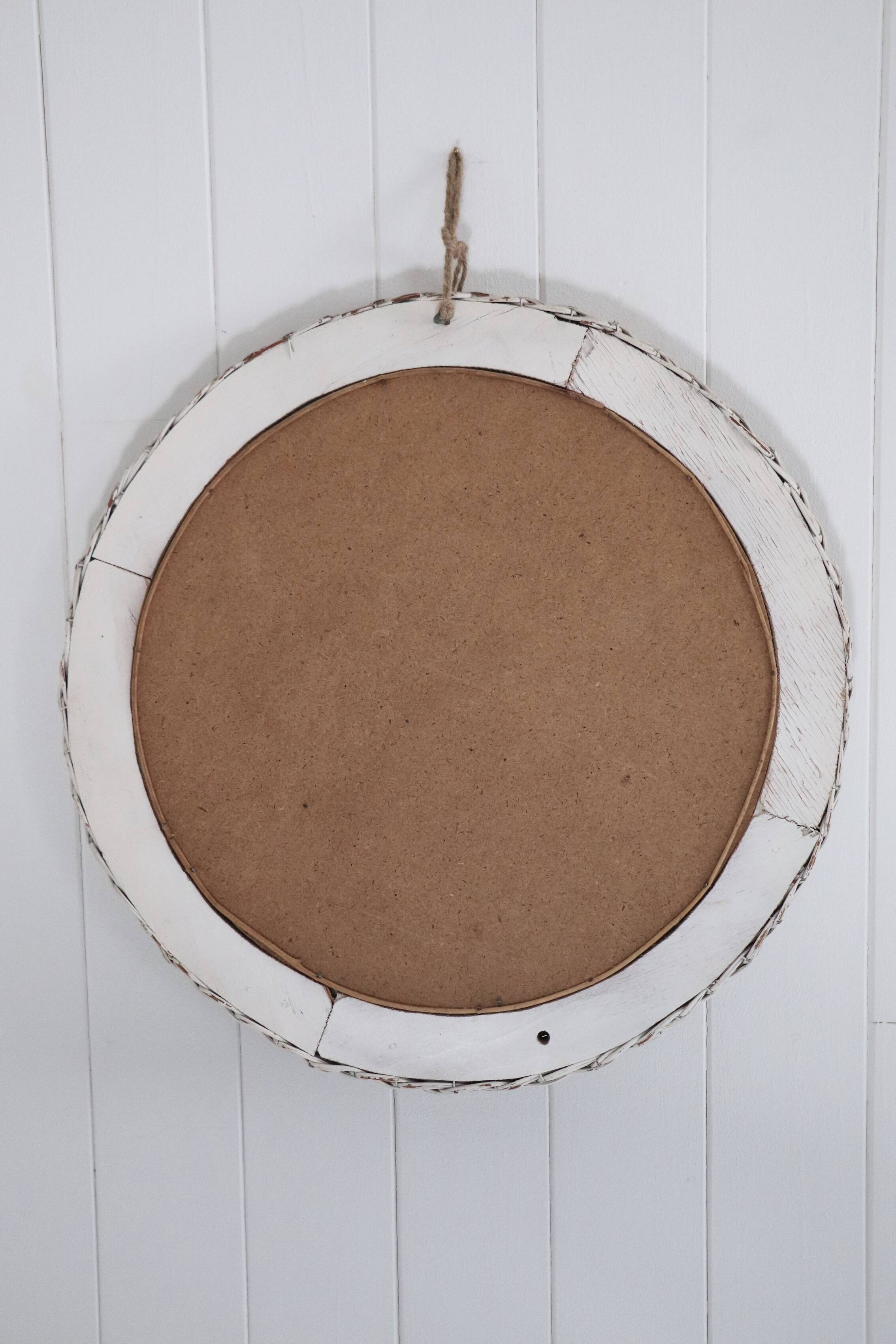 Round wicker mirror, 20th century
