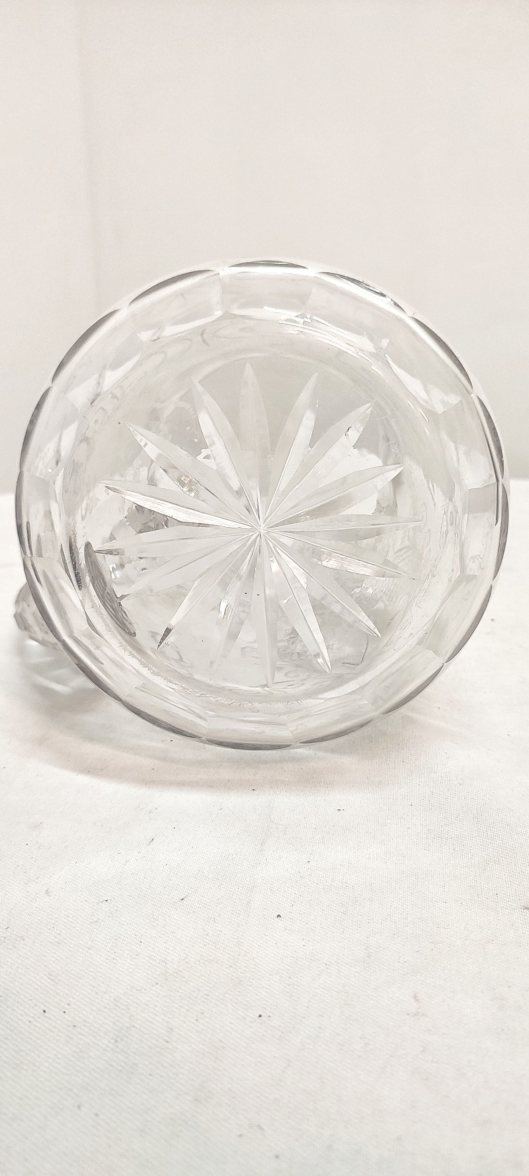 Hand-carved glass jug. France, 1950s.