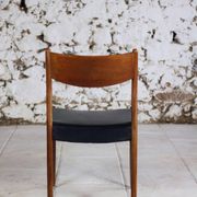 4 Scandinavian Fristho Franeker chairs in teak and skai, 1960.