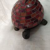 Glass turtle lamp mosaic cast iron Red watch