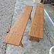 Set of 4 farm benches in old fir 1950s - 1m30