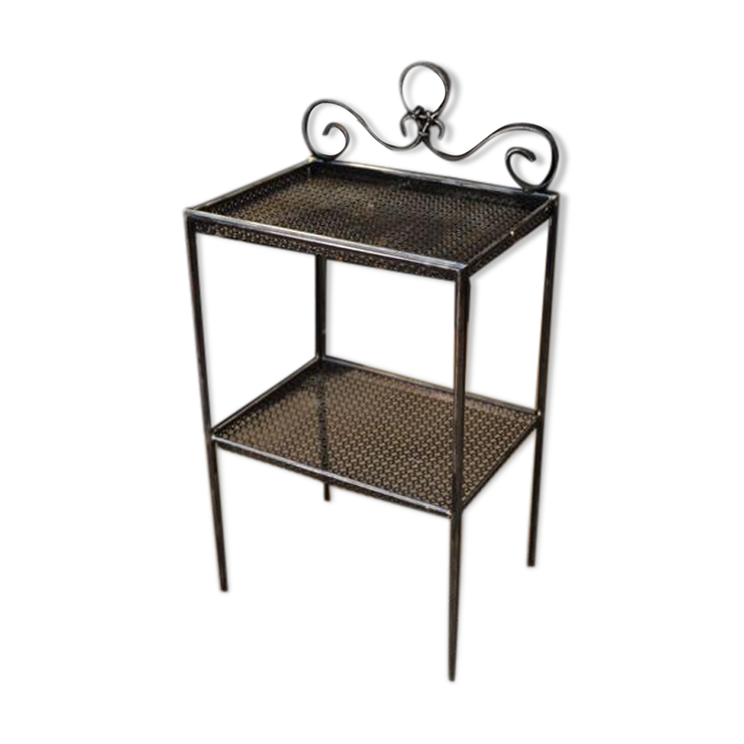 1940 perforated metal tray side table