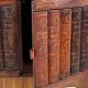 Antique Louis XV Style Bedside Table - Wood & Leather