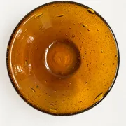 Amber bubble glass coupe attributed to Biot – Vintage