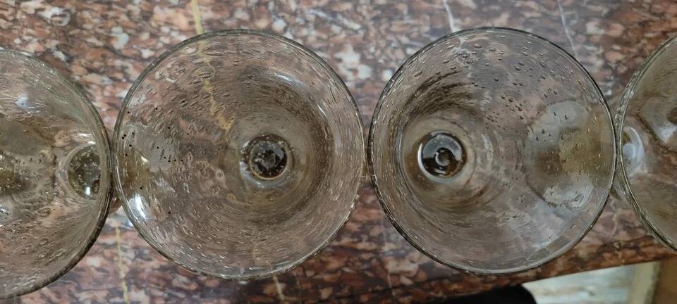 Biot: set of 10 vintage bubble glass glasses circa 1950-1970