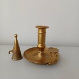 Set of 2 brass cellar rat candlesticks